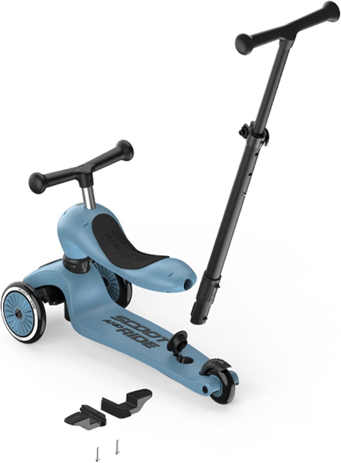 2-in-1 Kinderroller mit Sitz und Schiebestange – Mitwachsendes Kickboard/Laufrad, höhenverstellbar und werkzeuglos anpassbar, geeignet ab ca. 1–2 Jahren