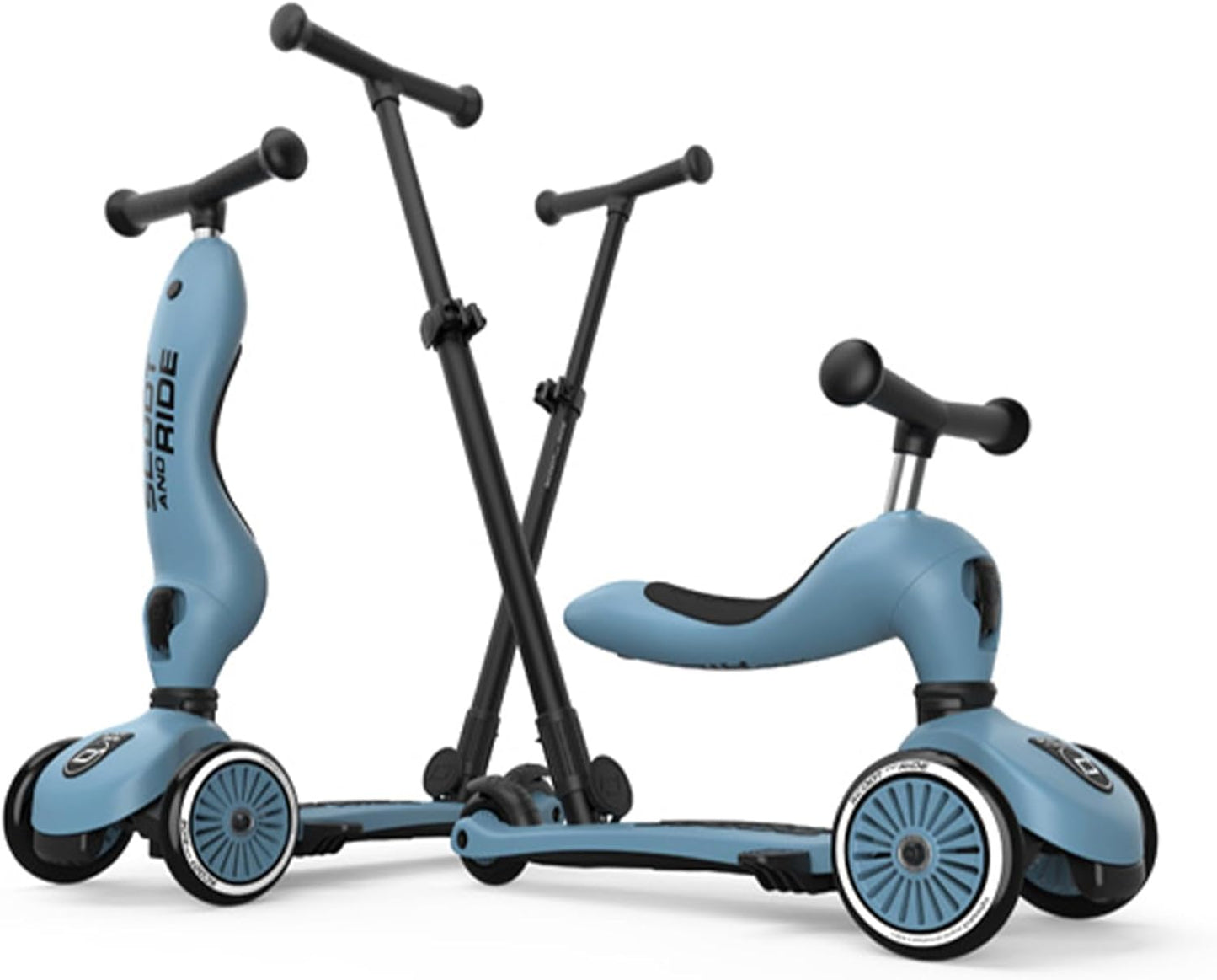 2-in-1 Kinderroller mit Sitz und Schiebestange – Mitwachsendes Kickboard/Laufrad, höhenverstellbar und werkzeuglos anpassbar, geeignet ab ca. 1–2 Jahren
