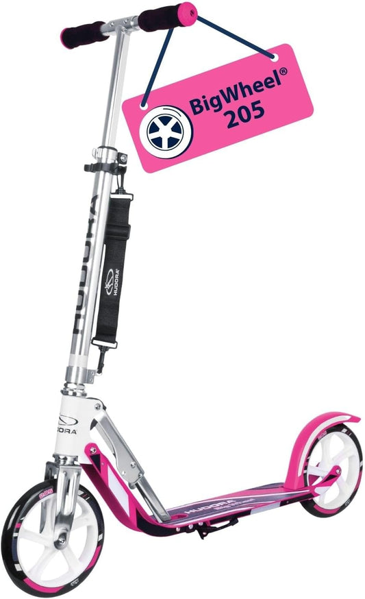 Cityroller mit großen Rädern – Klappbarer Aluminium Scooter mit höhenverstellbarem Lenker und Ständer, geeignet für Kinder und Erwachsene bis ca. 100 kg