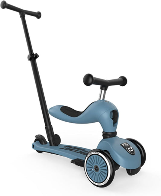 2-in-1 Kinderroller mit Sitz und Schiebestange – Mitwachsendes Kickboard/Laufrad, höhenverstellbar und werkzeuglos anpassbar, geeignet ab ca. 1–2 Jahren