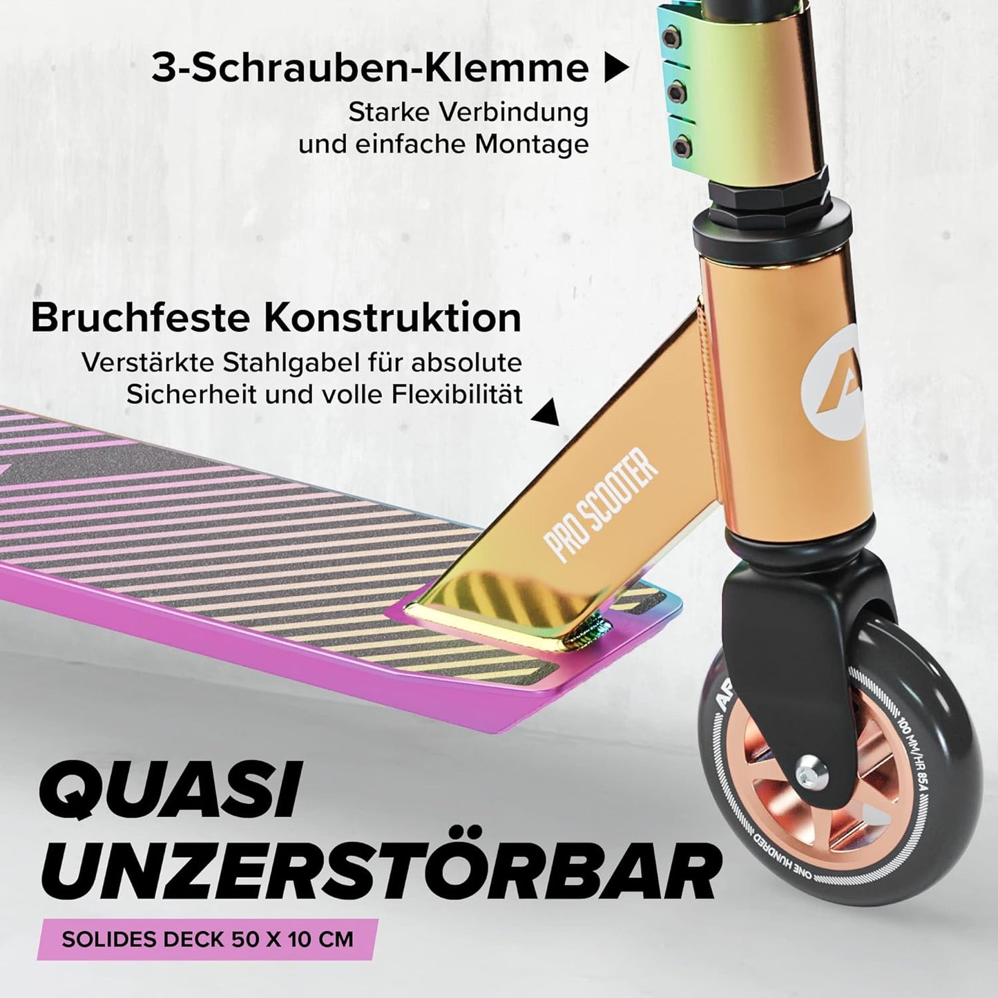 Stunt Scooter für Kinder & Jugendliche – Robuster Trick Roller mit Präzisionskugellager, geeignet ab 6 Jahren für Freizeit und einfache Tricks
